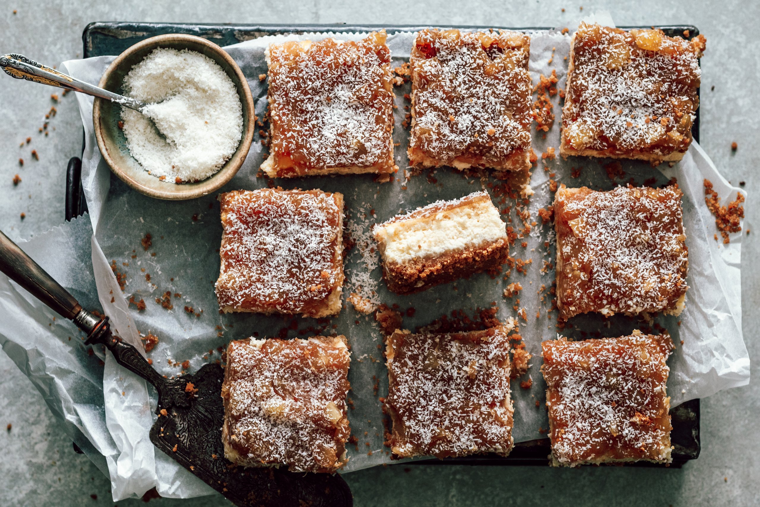 Pina Colada Cheesecake Bars Chickslovefood