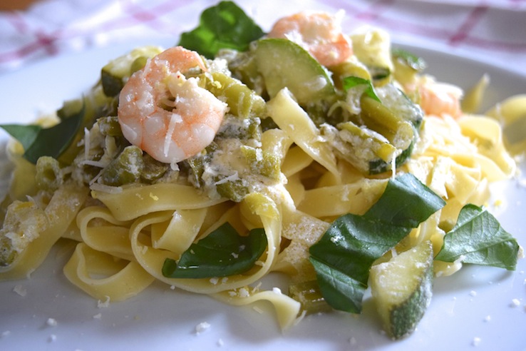 Tagliatelle met garnalen