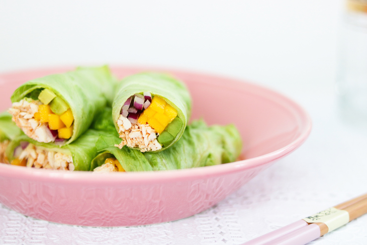 RECEPT WRAPS VAN SLA MET PULLED CHICKEN EN MANGO - CHICKSLOVEFOOD