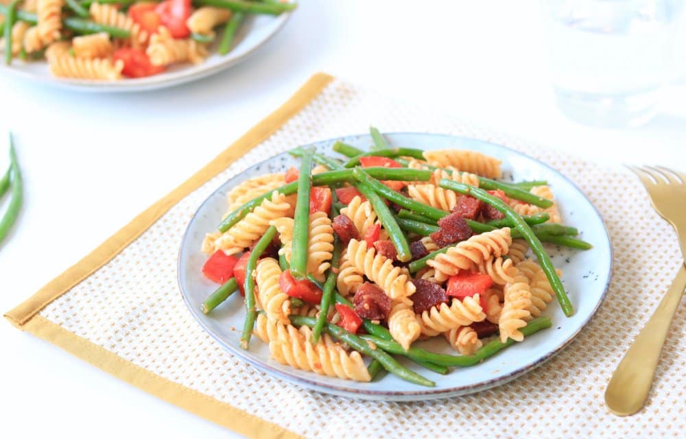 pastasalade met salami en paprika CHICKSLOVEFOOD