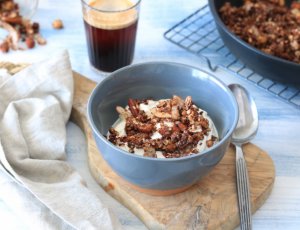 chocolade granola uit de pan