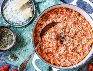 One pot orzo met tomaat