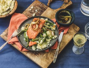 bloemkoolrijst met zalm