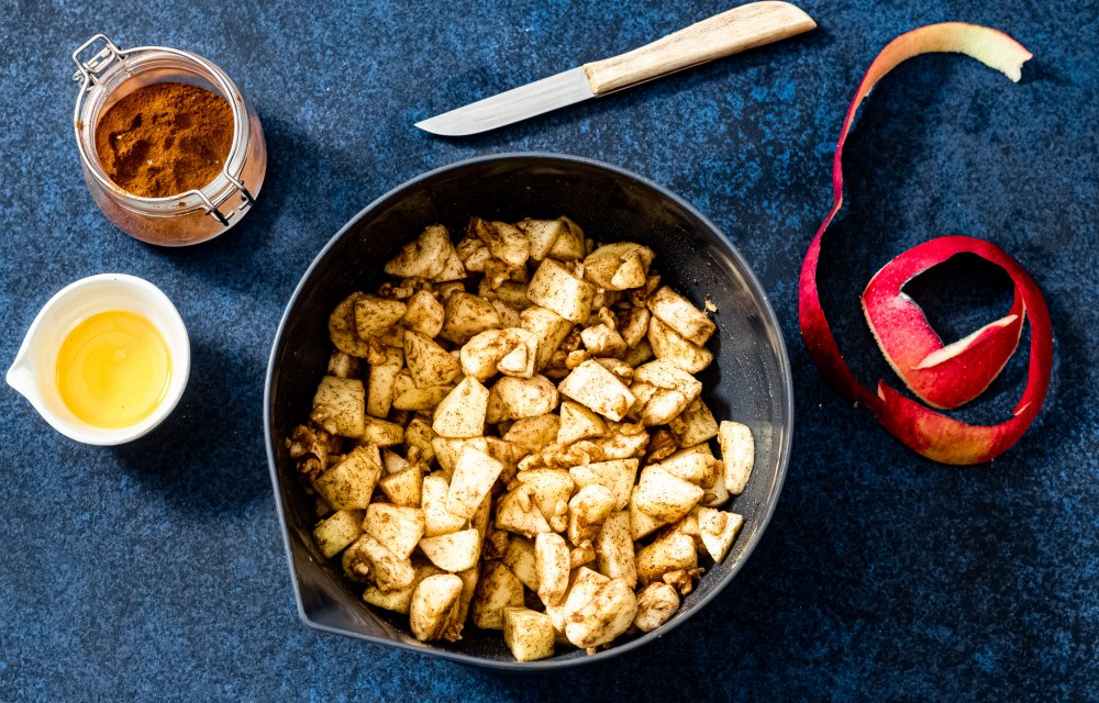 Gezonde appel-banaan crumble