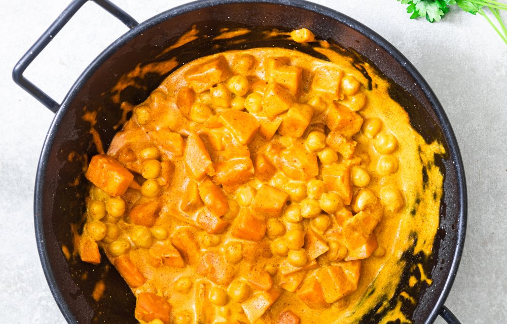 One pot curry met zoete aardappel