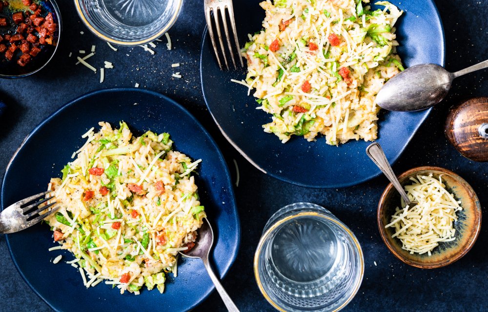 Risotto met andijvie en chorizo