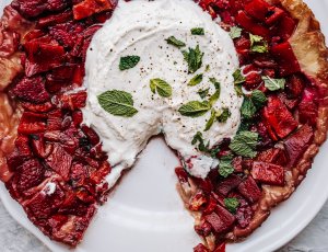 Geroosterde paprika-frambozen tarte tatin met 5 ingrediënten