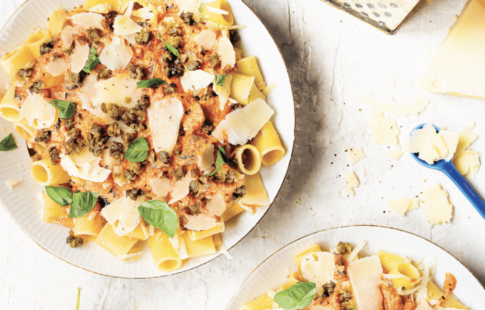 Pasta met gefrituurde kappertjes