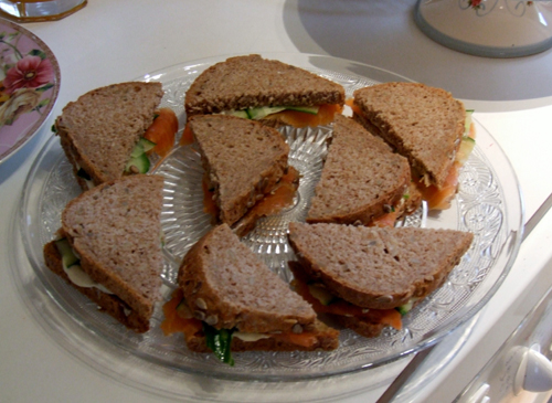 Sandwiches met zalm
