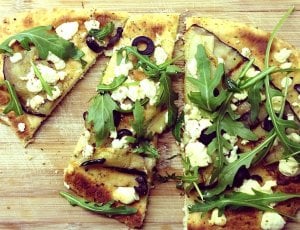 Naanpizza aubergine