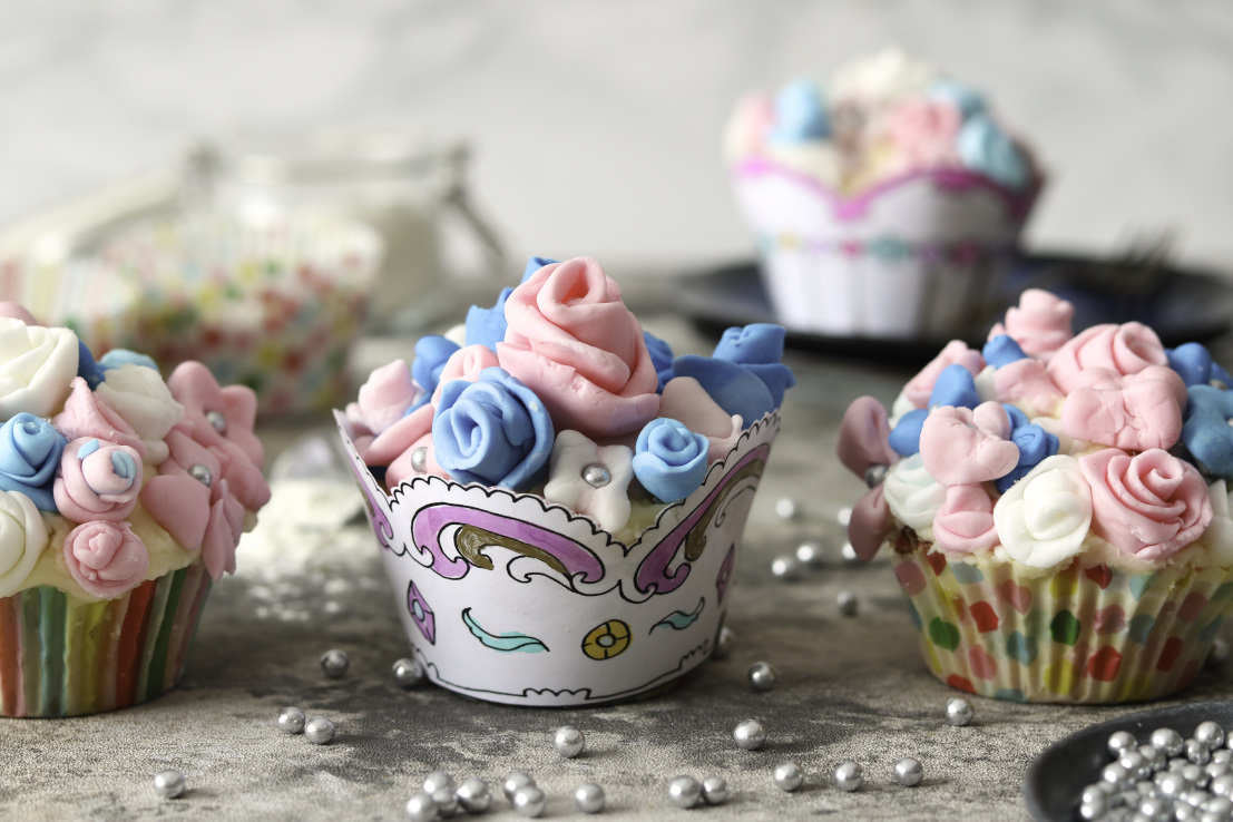 Flower power cupcakes met Jill -