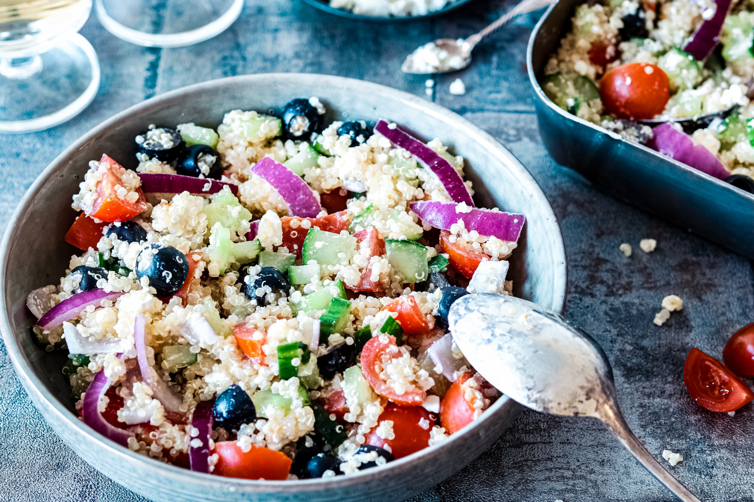 Griekse salade met quinoa