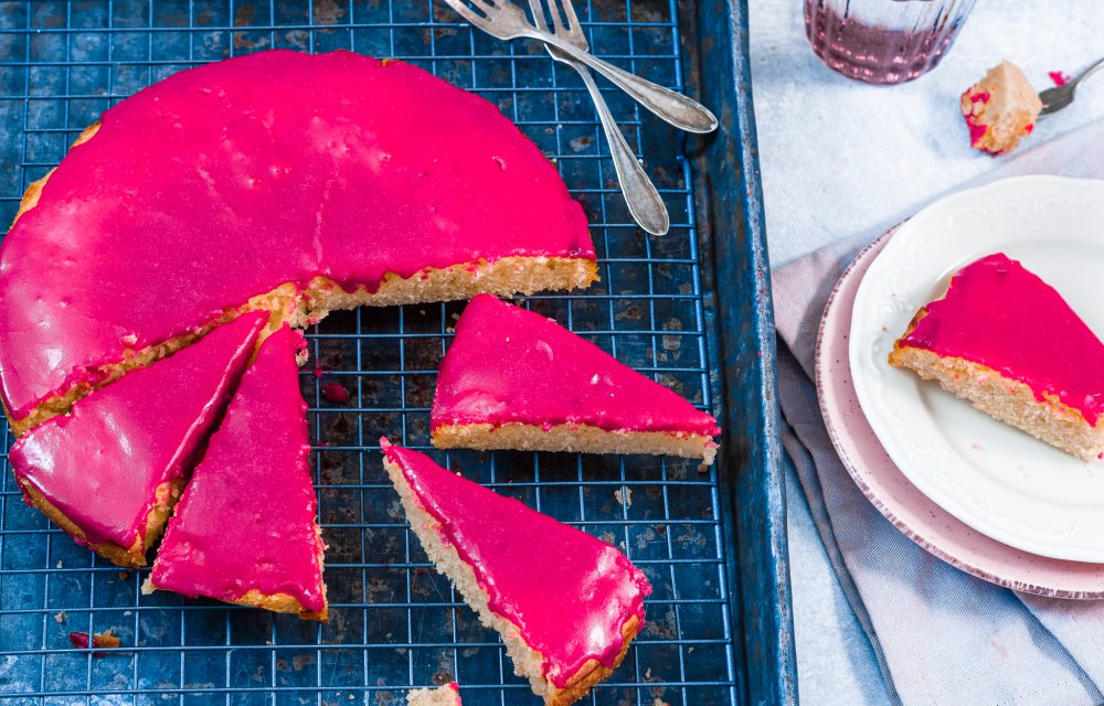 roze koek taart