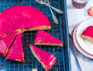 roze koek taart