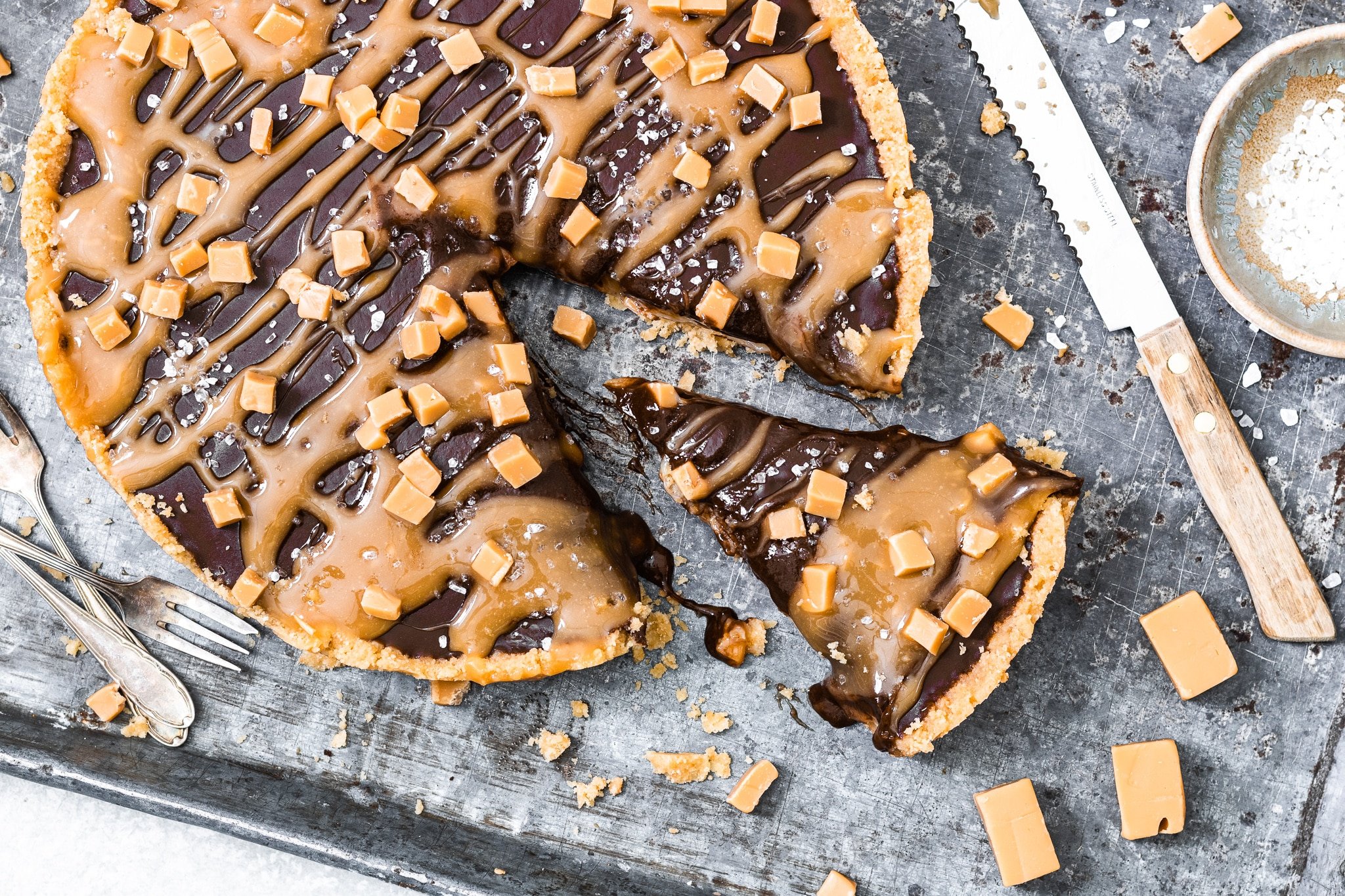 Salted caramel taart