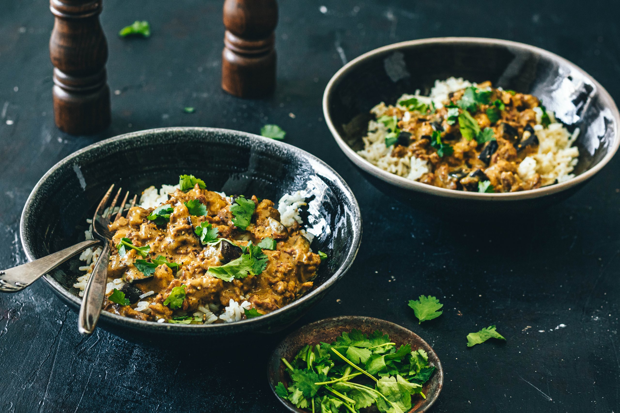 Vegan groene curry met pulled oats