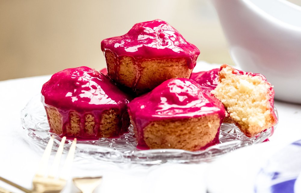 Roze koek muffins