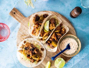 taco's met pulled mushrooms