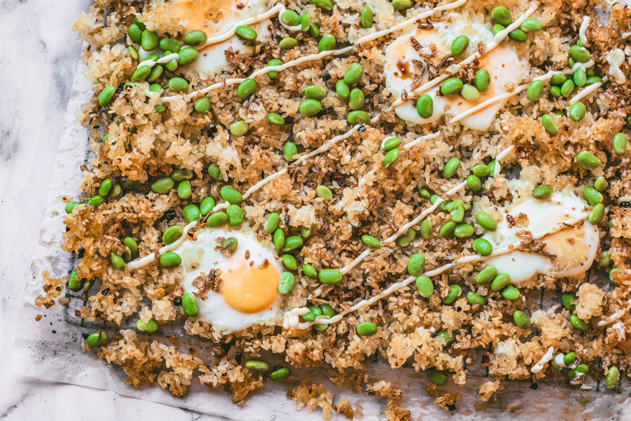 crispy rice traybake