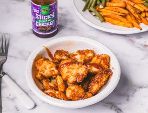Sticky chicken nuggets
