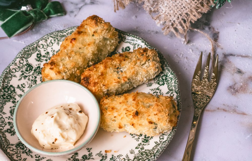 kaaskroketjes met prei en truffel