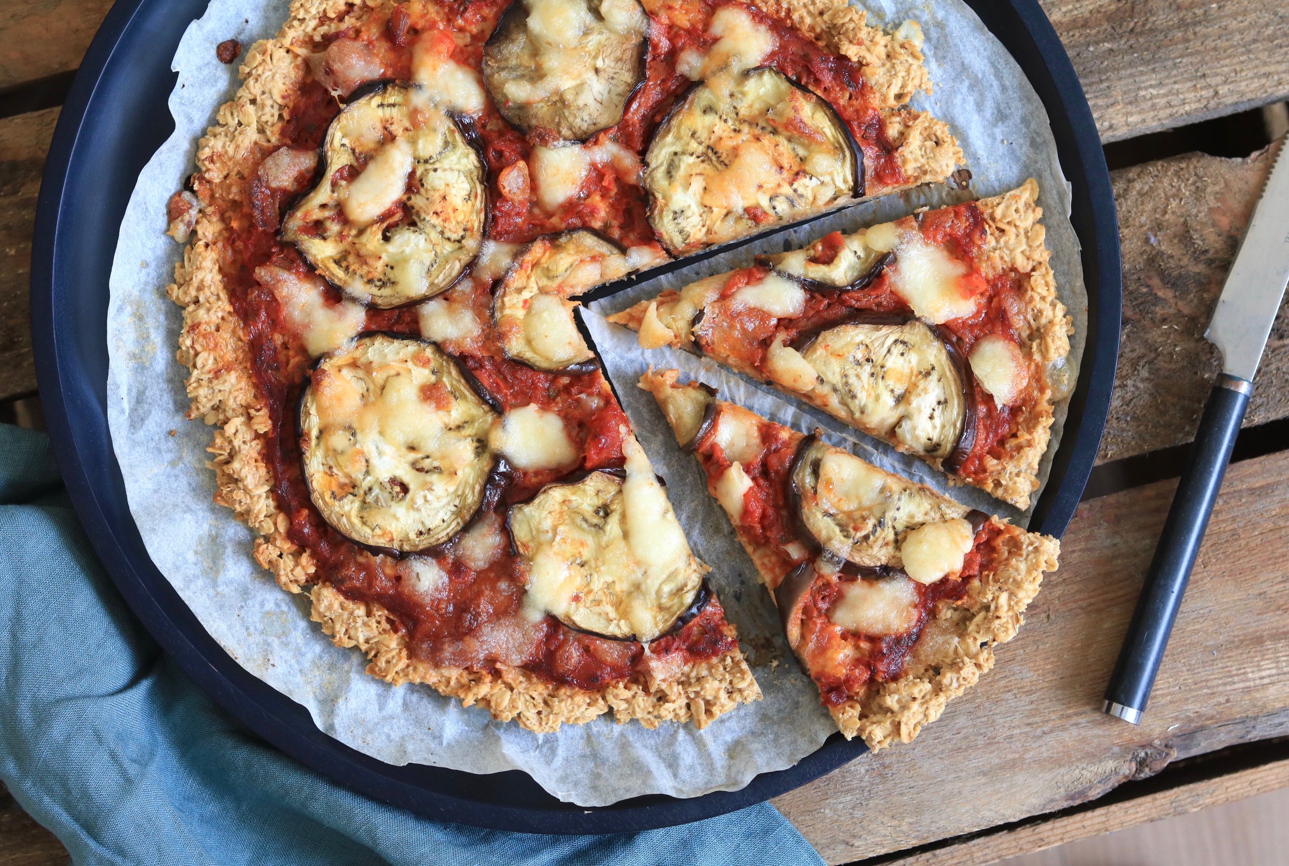 haverpizza met aubergine CHICKSLOVEFOOD