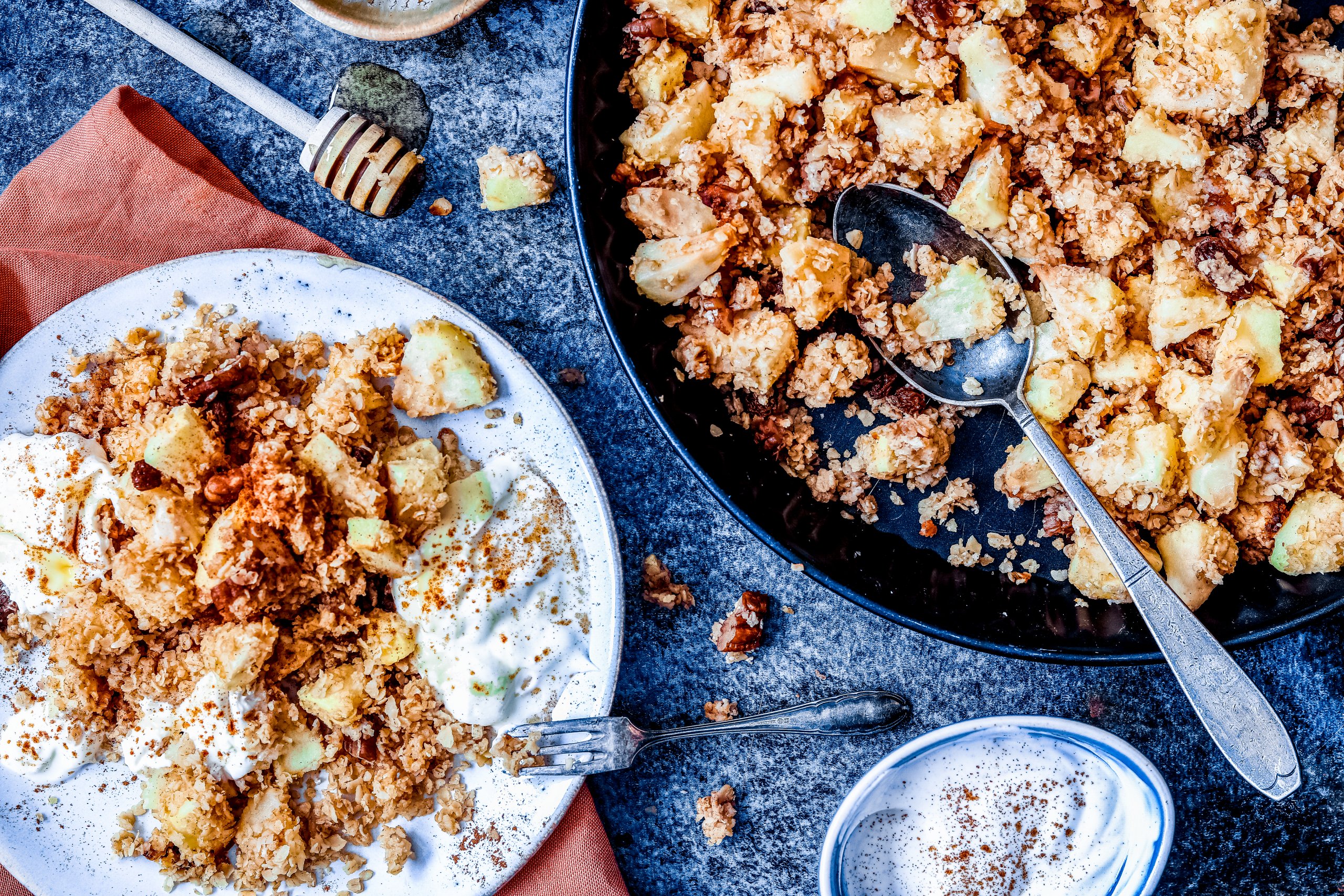 Gezondere appelcrumble met yoghurt