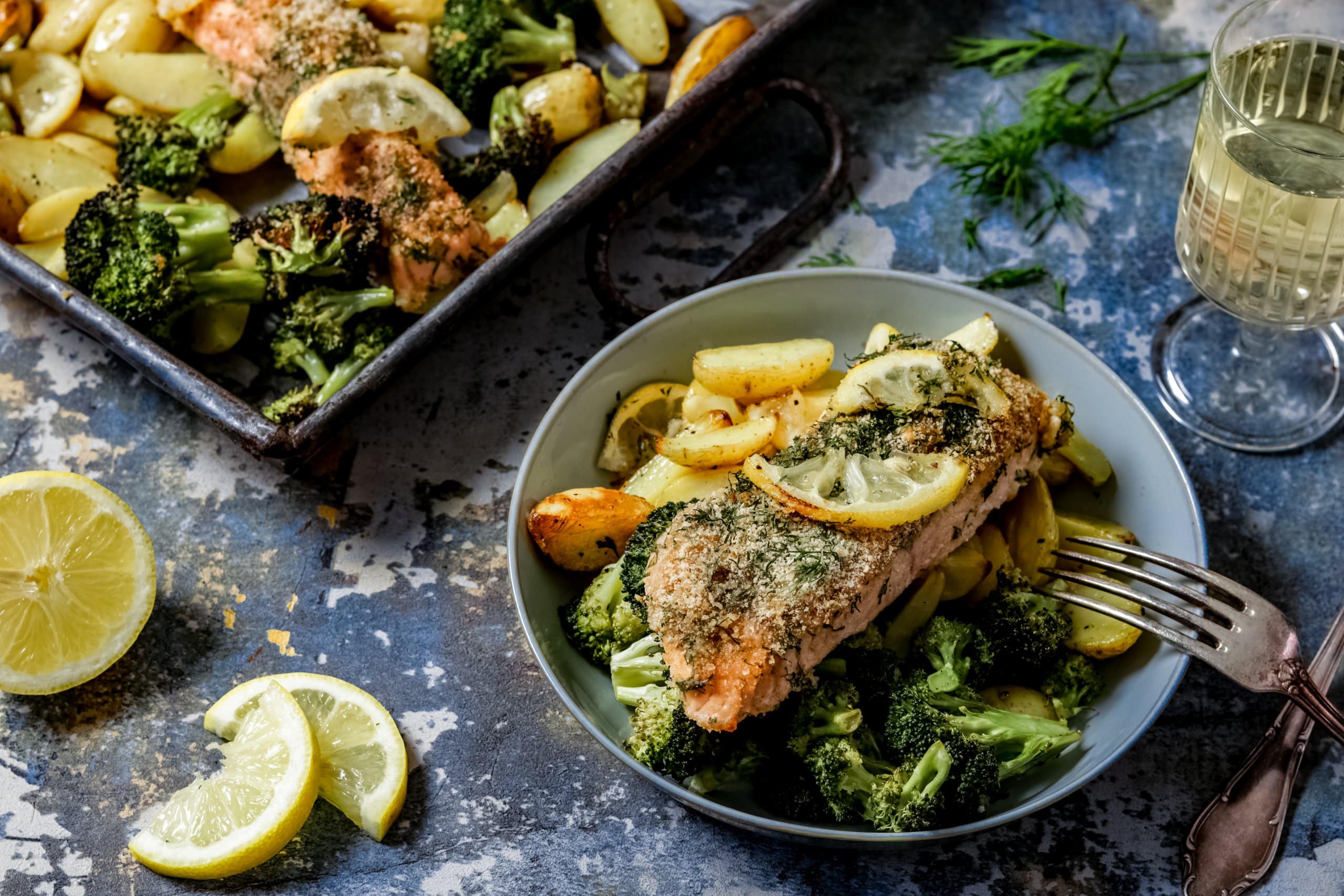 Zalm met kruidenkorst