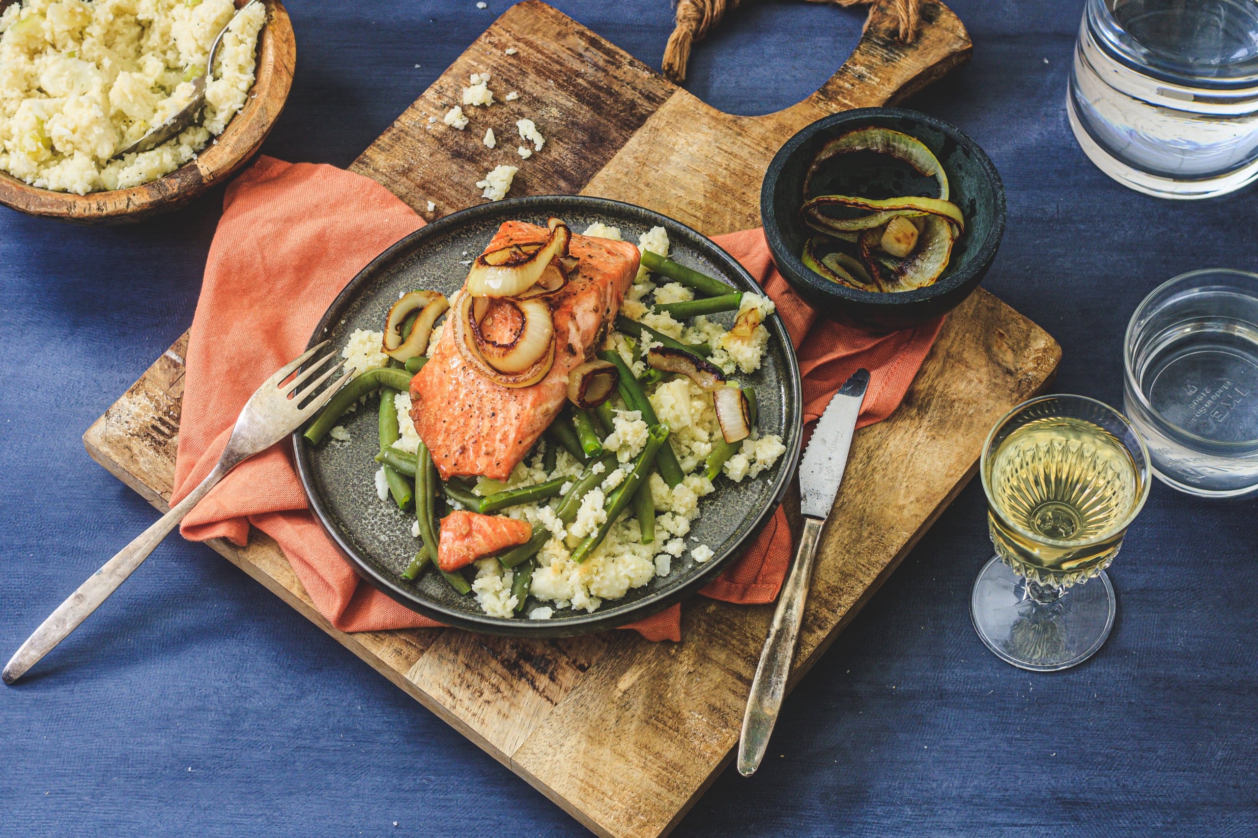 bloemkoolrijst met zalm