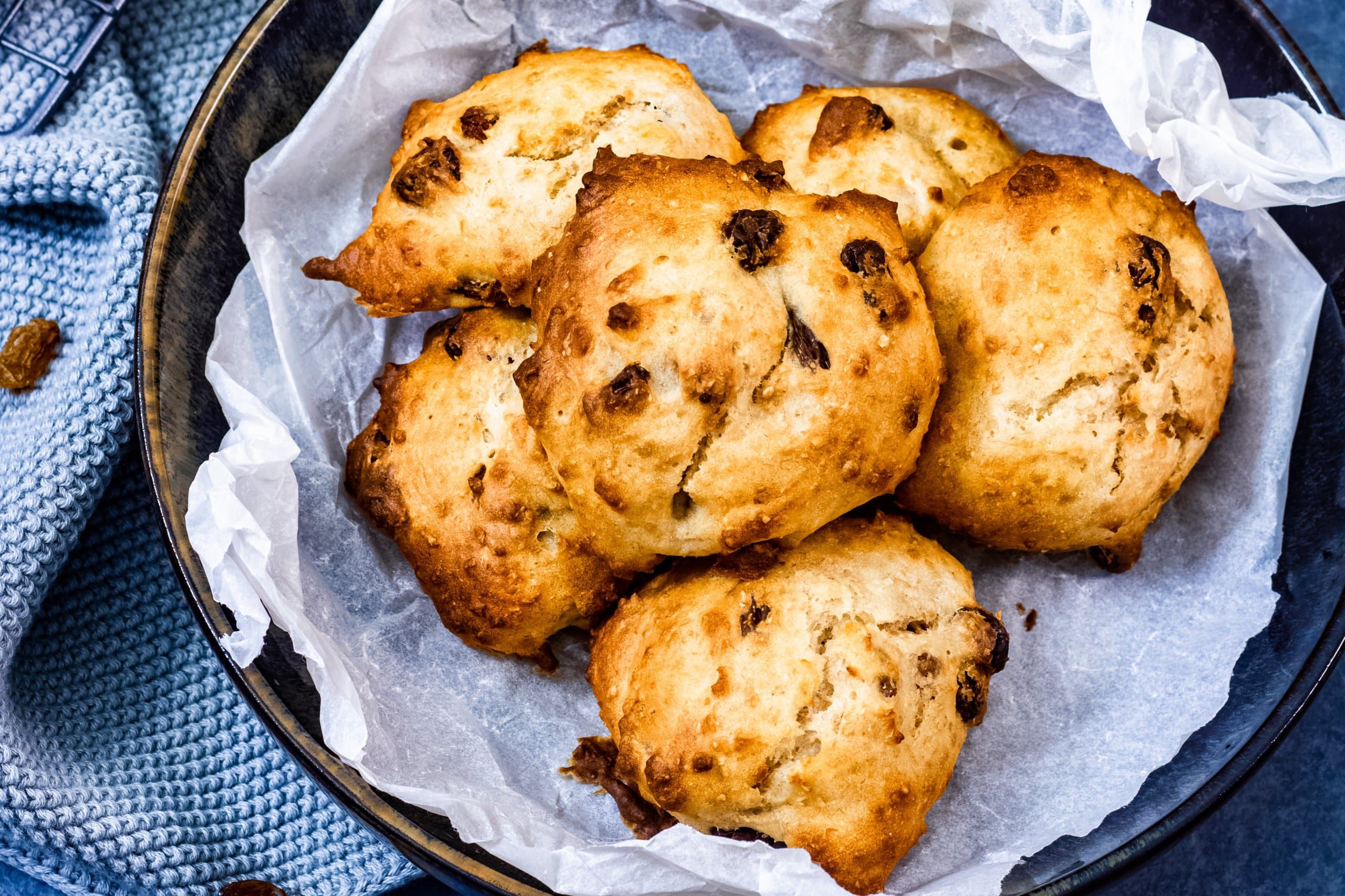 kwarkbolletjes met rozijnen