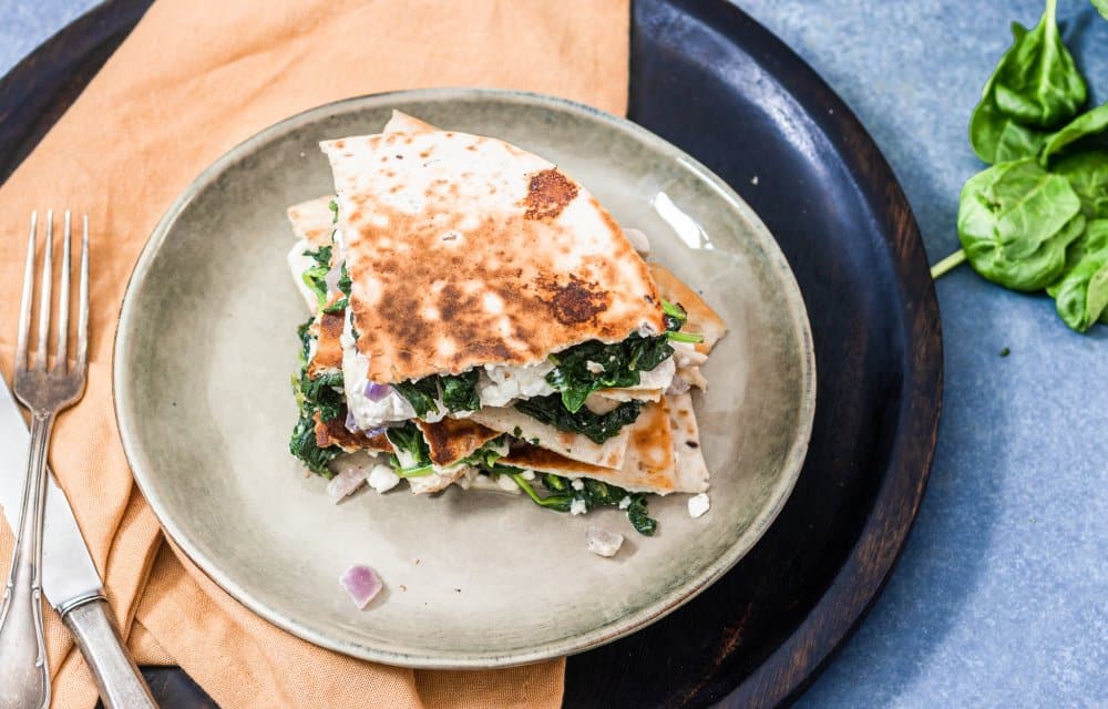 Gezonde quesadilla’s met kip en spinazie Chickslovefood