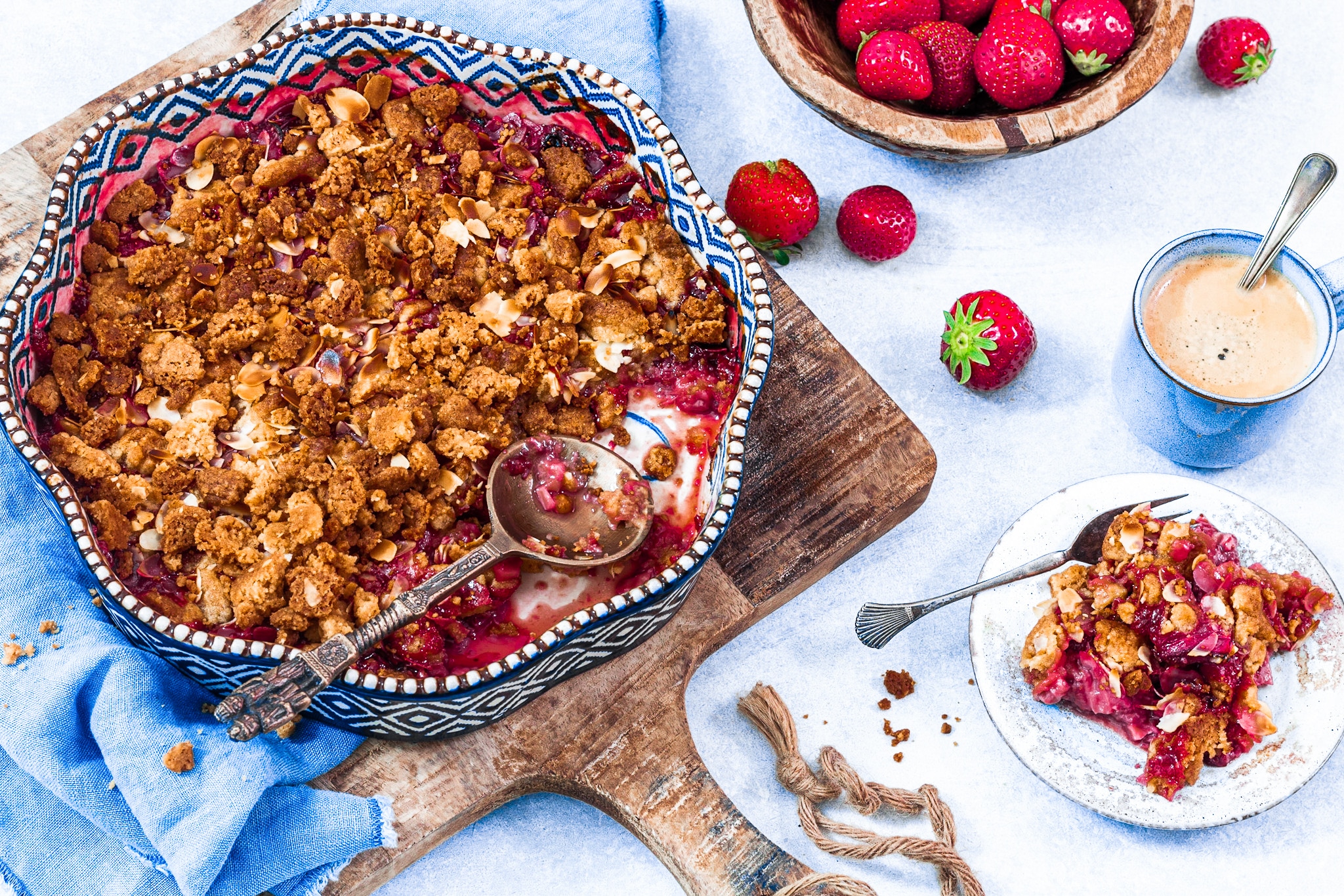 Aardbeien crumble