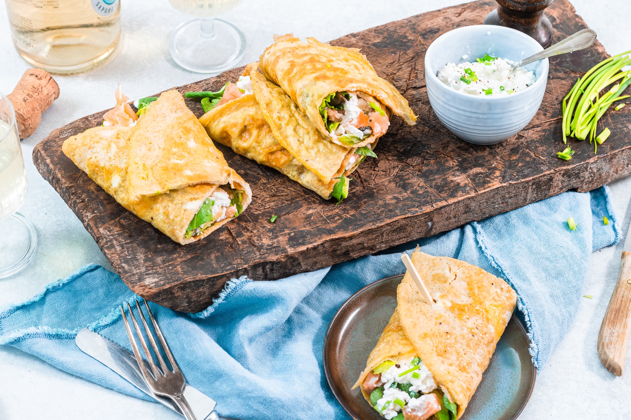 eiwrap met gerookte zalm