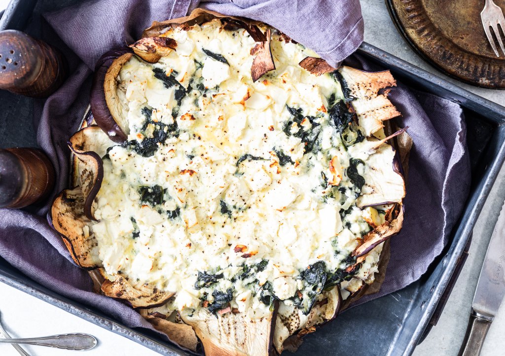 Auberginequiche met feta