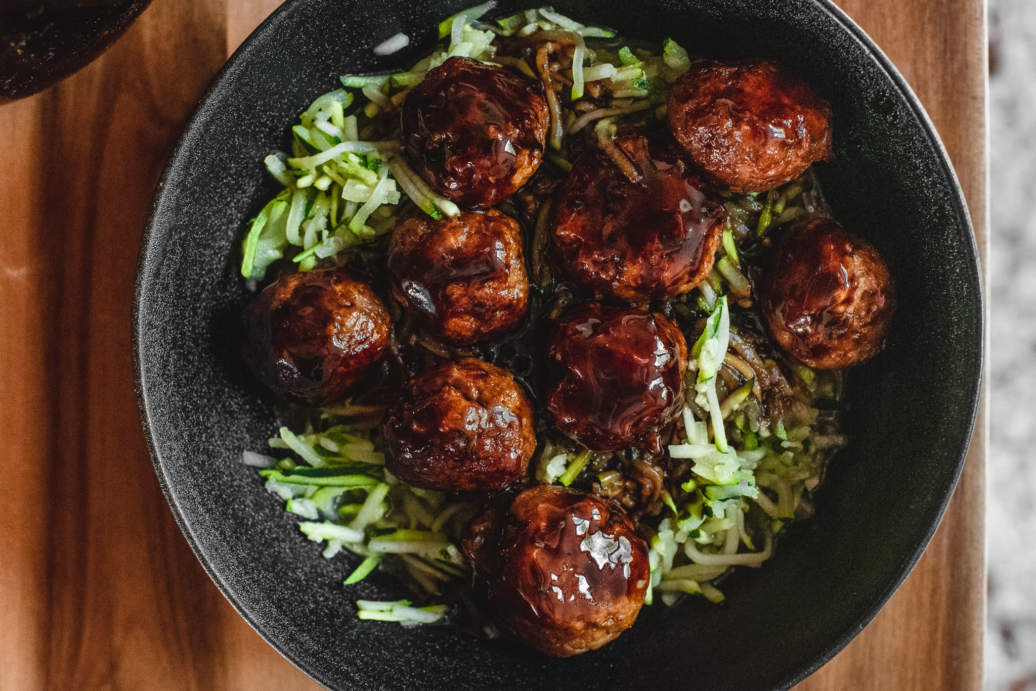 Courgetti met kipketjapballetjes