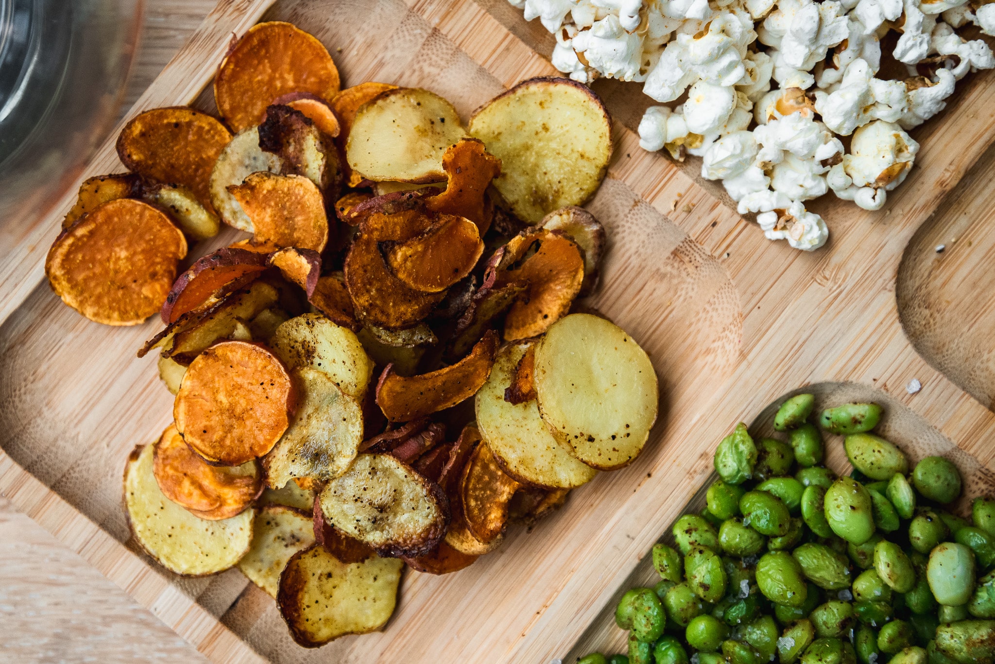 snacks met weinig zout